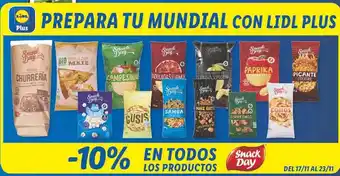 Lidl En todos los productos snack day oferta