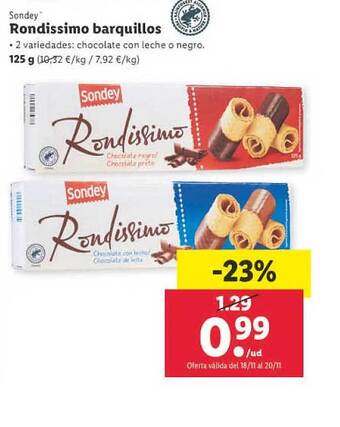 Lidl Rondissimo barquillos sondey oferta