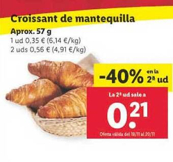 Lidl Croissant de mantequilla oferta