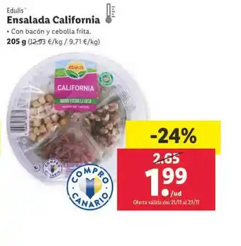 Lidl Ensalada california edulis oferta