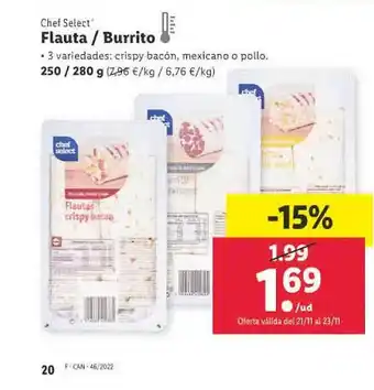 Lidl Flauta-burrito chef select oferta