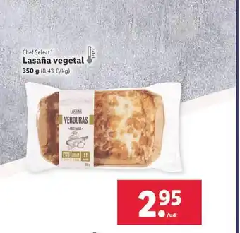 Lidl Lasaña vegetal chef select oferta