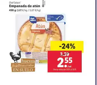 Lidl Empanada de atún chef select oferta
