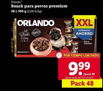 Lidl Snack para perros premium orlando oferta