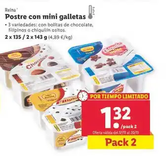 Lidl Postre con mini galletas reina oferta