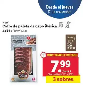 Cofre de paleta de cebo ibérica villar