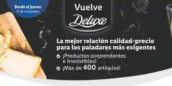 Lidl La mejor relación calidad-precio para los paladares más exigentes deluxe oferta
