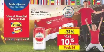 Lidl Cerveza pilsener amstel oferta