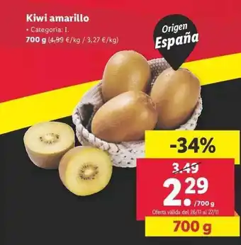 Lidl Kiwi amarillo oferta