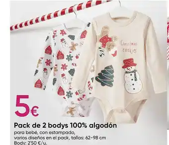 Pepco Pack de 2 bodys 100% algodón oferta