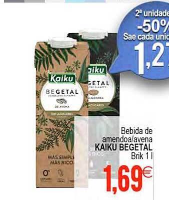 Plenus Supermercados Bebida de amendoa-avena kaiku begetal oferta