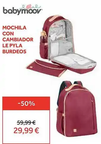 Prénatal Babymoov mochila con cambiador le pyla burdeos oferta