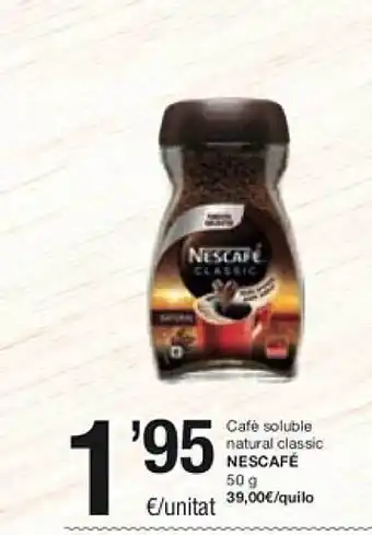 SPAR Café soluble natural classic nescafé oferta