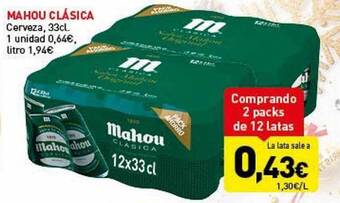 Hiperber Mahou clásica cerveza oferta