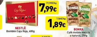 Hiperber Nestlé bombón caja roja bonka café molido mezcla o natural oferta