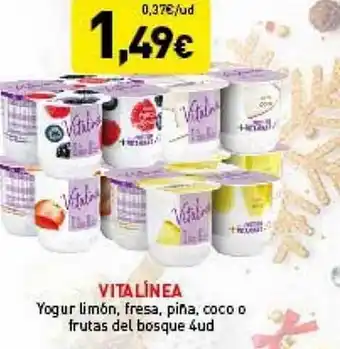 Hiperber Vitalinea yogur limón fresa piña coco o frutas del bosque oferta