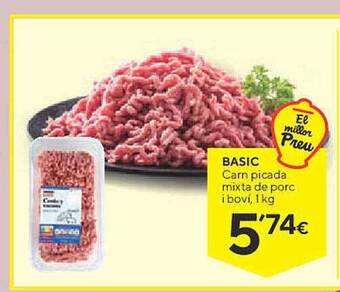 Caprabo Basic carn picada mixta de porc i boví oferta