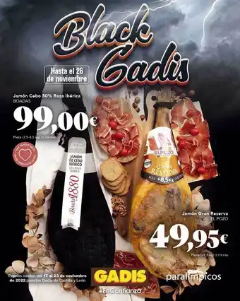 Gadis Jamón cebo 50% raza ibérica boadas jamón gran reserva el pozo oferta