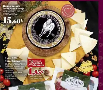 Gadis Queso curado leche cruda oveja hermanos gamazo carbajosa cebo 50% raza ibérica el pozo legado oferta
