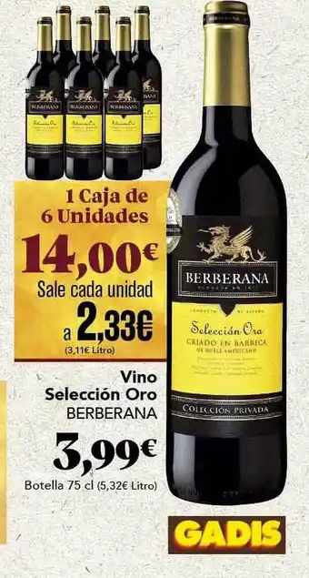 Gadis Vino selección oro berberana oferta
