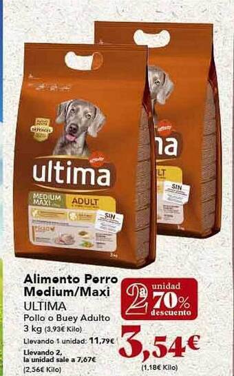 Gadis 2a unidad 70% descuento alimento perro medium maxi ultima oferta