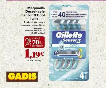 Gadis Maquinilla desechable sensor 3 cool gillette oferta