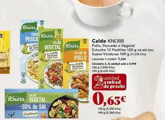 Gadis Caldo knorr pollo pescado o vegetal estuche 12 pastillas suave verduras oferta