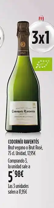 Hipercor Codorníu raventós brut vegano o brut rosé oferta