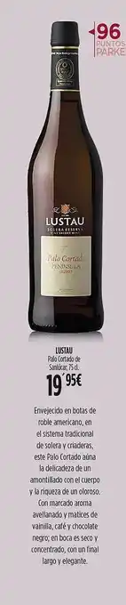 Hipercor Lustau palo cortado de sanlúcar oferta