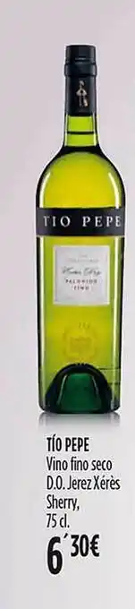 Hipercor Tio pepe vino fino seco d.o. jerez xérès sherry oferta