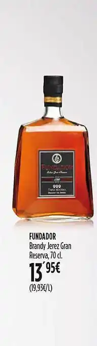 Hipercor Fundador brandy jerez gran reserva oferta