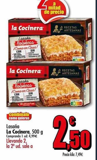 Unide Supermercados Lasaña la cocinera oferta