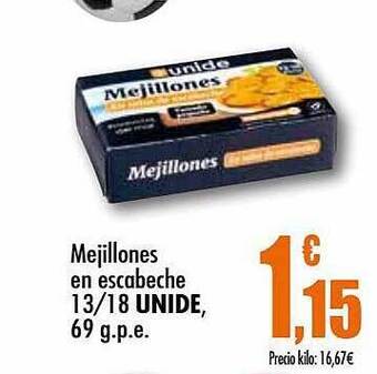 Unide Supermercados Mejillones en escabeche 13-18 oferta