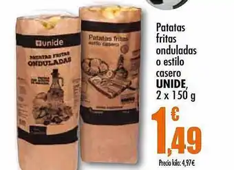 Unide Supermercados Patatas fritas onduladas o estilo casero oferta