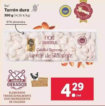 Lidl Dor turrón duro oferta