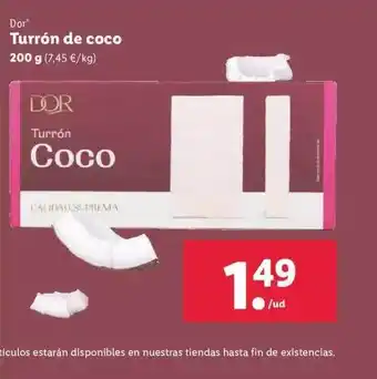 Lidl Dor turrón de coco oferta