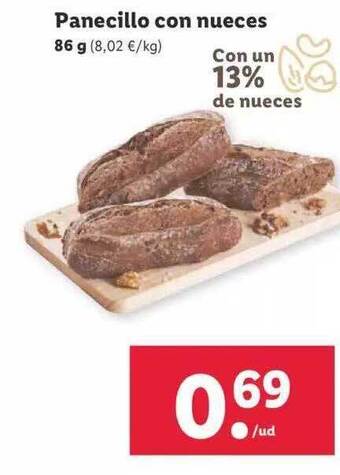 Lidl Panecillo con nueces oferta