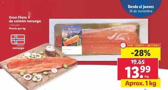 Lidl Gran filete de salmón noruego oferta