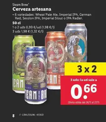 Lidl Steam brew cerveza artesana oferta