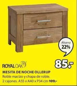 JYSK Royaloak mesita de noche ollerup oferta