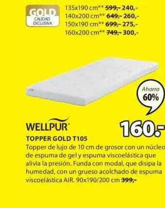 JYSK Wellpur topper gold t105 oferta