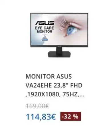 Beep Monitor Asus VA24EHE 23.8" FHD , 1920X1080, 75HZ oferta