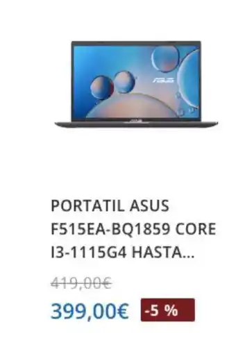 Beep Portatail Asus F515EA-BQ1859 Core I3-1115G4 Hasta oferta