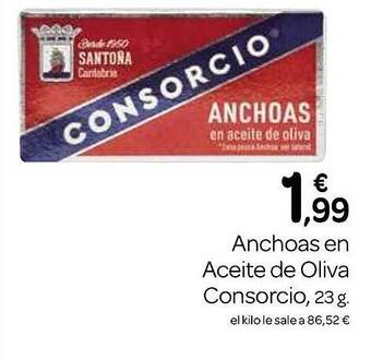 Supermercados El Jamón Anchoas en aceite de oliva consorcio oferta