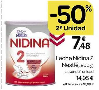 Supermercados El Jamón -50% 2a. unidad leche nidina 2 nestlé oferta