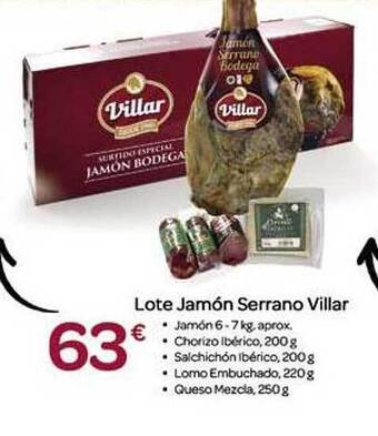 Supermercados El Jamón Lote jamón serrano villar oferta