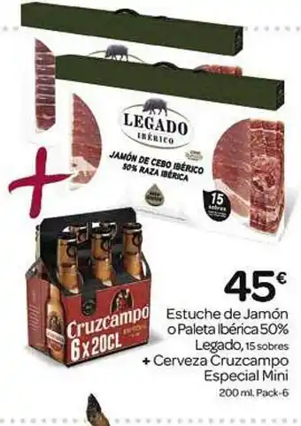 Supermercados El Jamón Estuche de jamón o paleta ibéca 50% oferta
