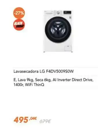 Pascual Martí Lavasecadora LG F4DV5009S0W oferta