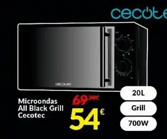 Embargos a lo bestia Microondas All Black Grill Cecotec oferta
