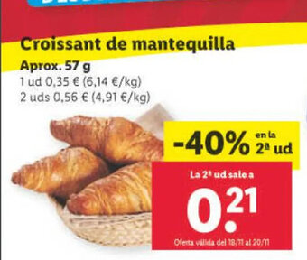 Lidl Croissant de Mantequilla oferta